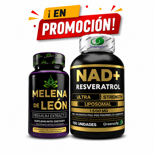 Combo NAD+ Resveratrol + Melena de León | Energía y Concentración