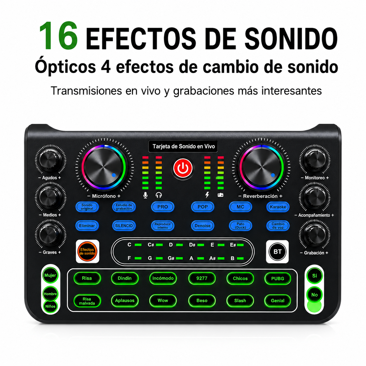 Tarjeta de Sonido X60L – Versión en Inglés Mezclador de Audio Profesional con Tarjeta de Sonido para Karaoke, Transmisiones en Vivo, KTV, Canto y Estudio de Grabación