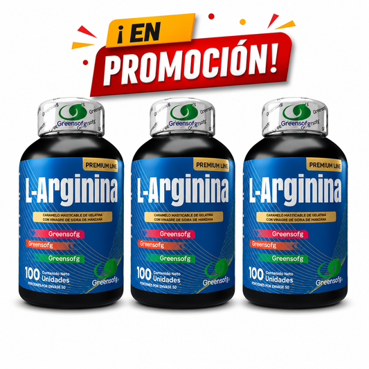 L-Arginina Gummies x 3 Frascos | 300 Gomitas Masticables Premium
