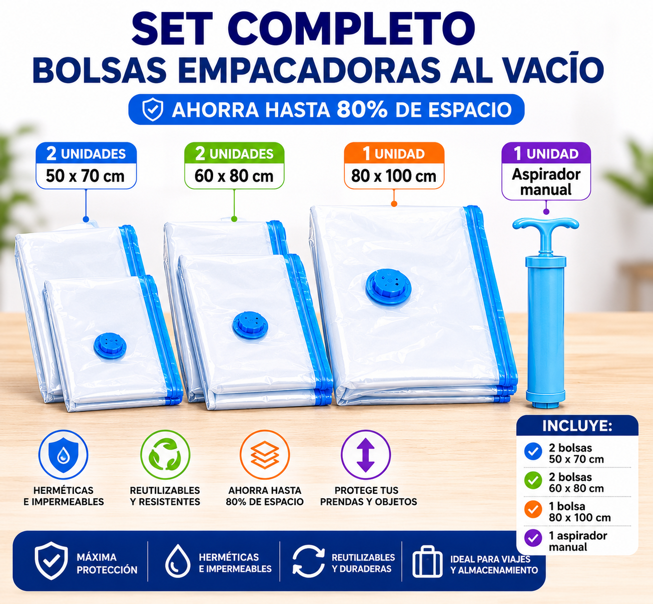Bolsas empacadoras al Vacío para viaje